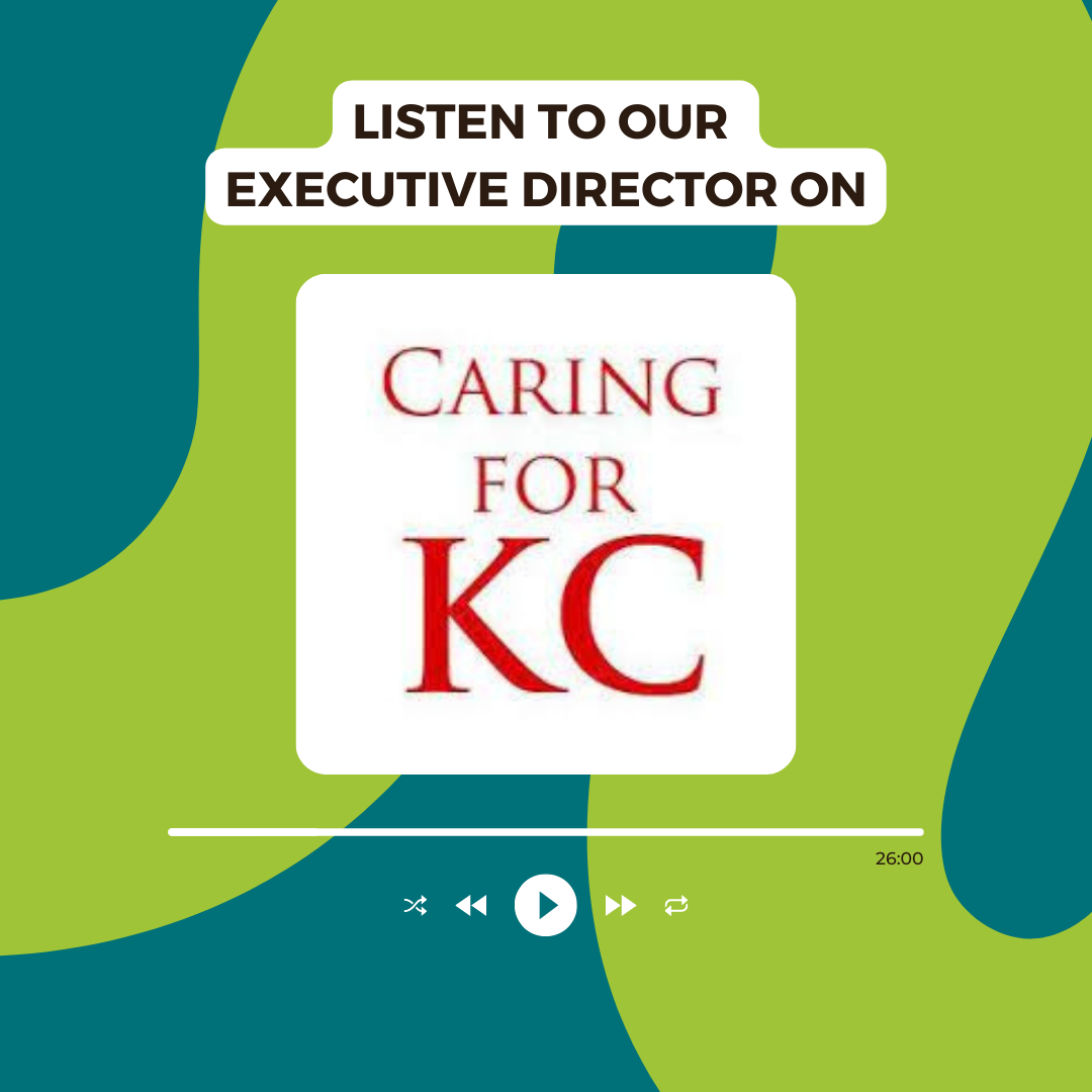 Picture with Caring for KC logo in a phone music player